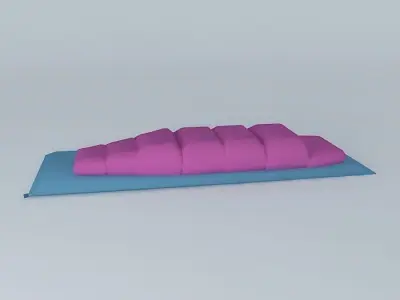 sleeping bag on air mattress 3D model