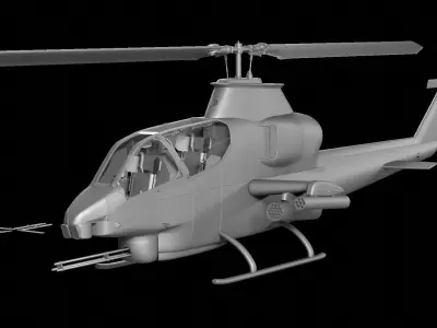 AH-1 - Cobra Attack Helicopter 3D model