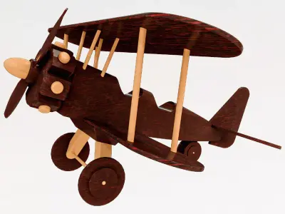 wooden toy plane 3D model
