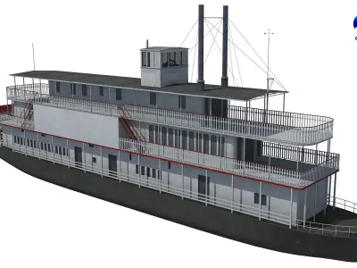 Western Town and Steam Boat 3D model