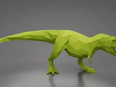 T-Rex 10 lowpoly 3D Print Low-poly 3D model