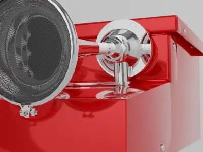 Martin-Horn-Anlage-mit-Dachkasten box with four speakers 3D model