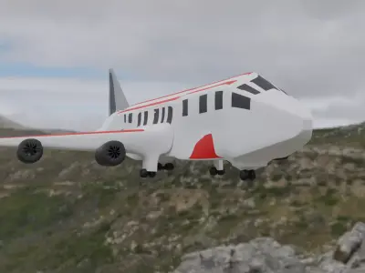 Aeroplane airplane in sky Free low-poly 3D model