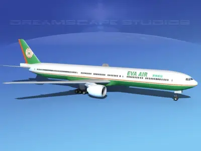 Boeing 777-300 Eva Air 3D model