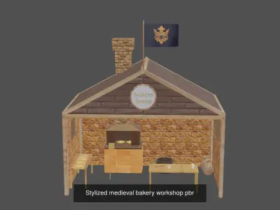 stylized medieval village assets 3D Model Collection