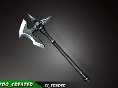Fantasy Magic Spell Axe Low-Poly 3D Model Low-poly 3D model
