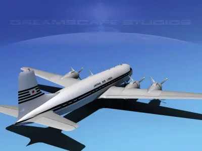 Douglas DC-7C Japan Airlines 3D model