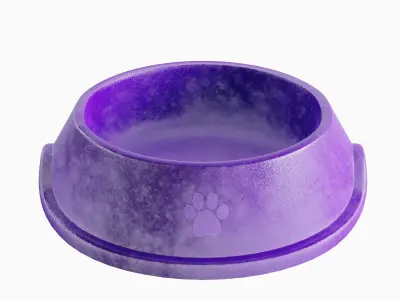 Used Metal Dog Bowl 03 3D model