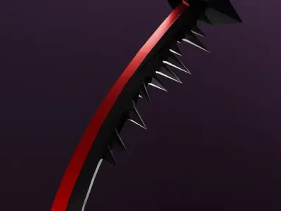 RED thorn sword Low-poly 3D model