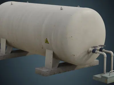 Industrial Gas Tank 6B Low-poly 3D model