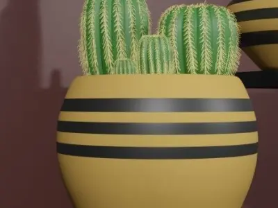 Indoor plant cactus Free low-poly 3D model