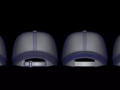 Caps pack 3 Low-poly 3D model