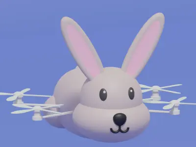 Cartoon Rabbit Animal Drone 3D model