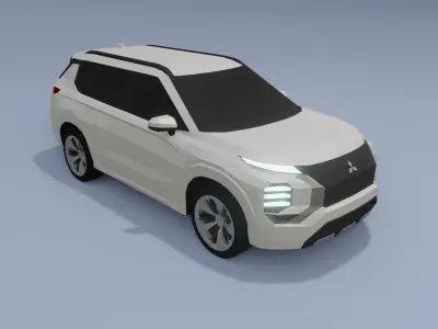 Mitsubishi Outlander low poly 3D model Low-poly 3D model