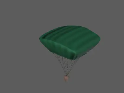 Airdrops parachute Low-poly 3D model
