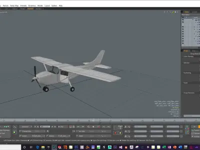 Cessna 182 video game model Rigged Animated PBR Substance sbsar 3D model