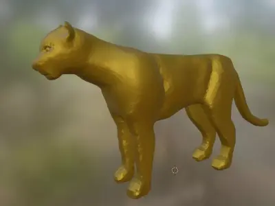 3D Gold Cougar model 3D model