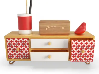 Wooden Decorative Objects 3D model