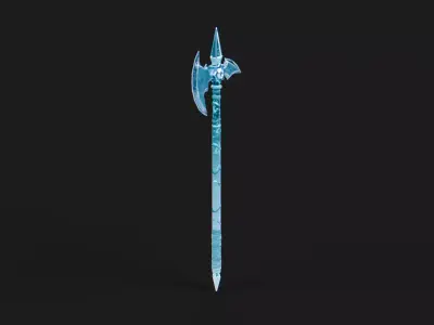 Magical Fantasy Poleaxe Low-poly 3D model