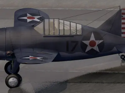 Brewster F2A-1 Buffalo 3D model