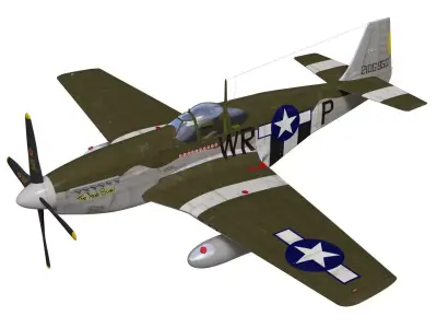 North American P-51B Mustang 3D model