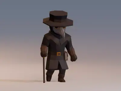 UNRIGGED VERSION LOW-POLY PLAGUE DOCTOR Low-poly 3D model
