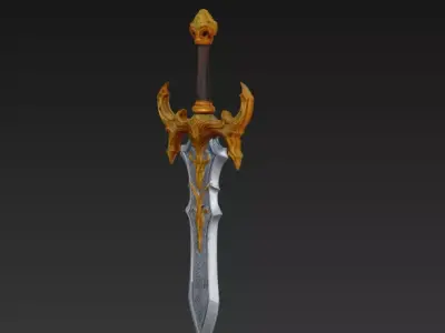 Royal Guard Fantasy Sword - Low Poly Stylized 3D Weapon Low-poly 3D model
