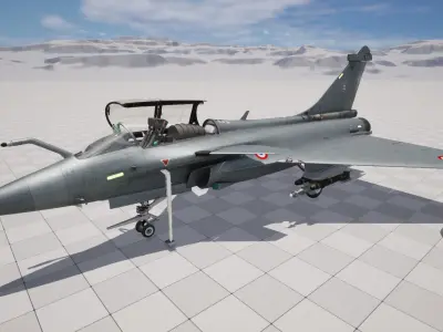 Rigged Rafale Marine Fighter 3D model