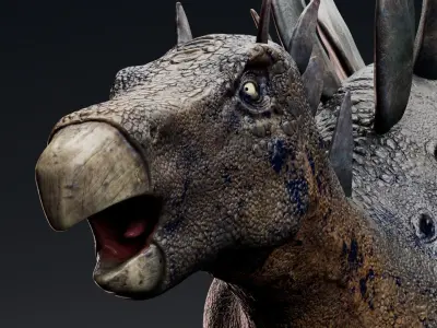 Dinosaur Stegosaurus dinosaur with spikes Low-poly 3D model