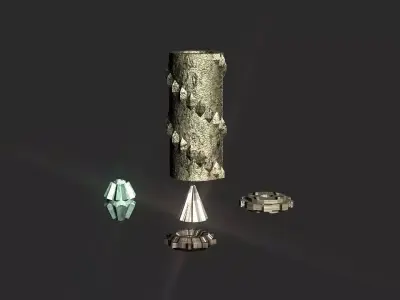 Gears collection metal gear Low-poly 3D model