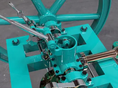 Bodmers siliding cylinder engine Free 3D model