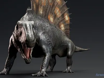 Dinosaur Dimetrodon Dinosaur Unreal Engine Project Low-poly 3D model