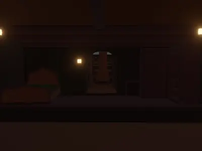 ship LowPoly pirate floating in ocean Low-poly 3D model