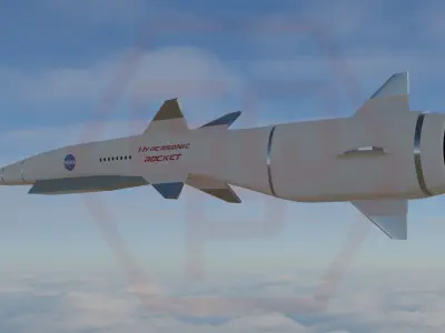 Hypersonic rocket Low-poly 3D model