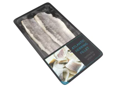 Herring fillet in packaging Low-poly 3D model