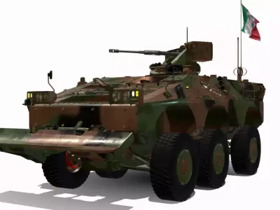 Puma 6x6 Iveco Low-poly 3D model