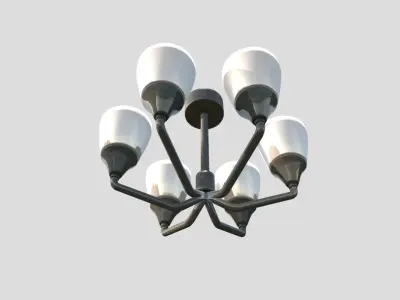 Uplighter light fixture with four lights Free low-poly 3D model