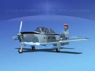Beechcraft T-34 Mentor V08 USAF 3D model