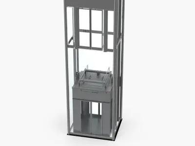 Panoramic Glass Elevator 3D model