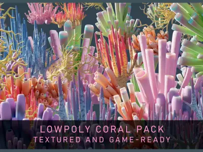 Lowpoly Coral Pack Low-poly 3D model