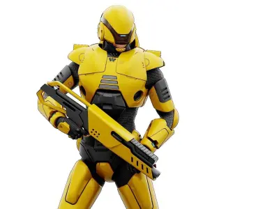 CYBORG SOL-40 Rigged for Unreal Engine - Unity - MIXAMO 3D model