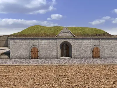 TABYA stone building in desert 3D model