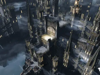 Fantasy Castle Environment Low-poly 3D model