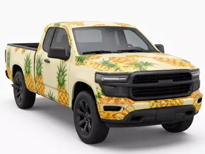 Pineapple-Express Pickup Truck 3D Model Low-poly 3D model