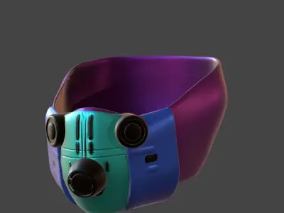 Gas mask helmet 3d model scifi Low-poly  Low-poly 3D model 547