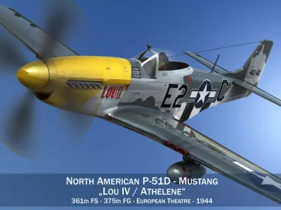 North American P-51D Mustang - Lou IV 3D model