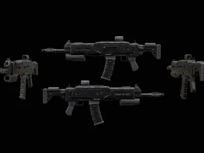 Sci-Fi Rifle - Minotaurus Low-poly 3D model