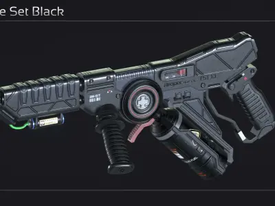 Scifi Flamer FST 13 Low-poly 3D model