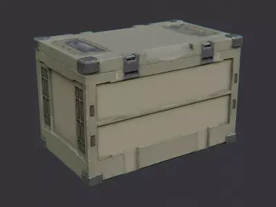 Olive Military Storage Container Low-poly 3D model