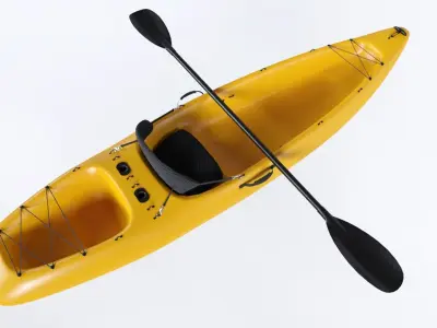 Low Poly PBR Kayak Low-poly 3D model